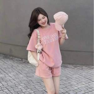set bộ đùi freesize in chữ chất liệu cotton tăm lạnh dáng thể thao năng động