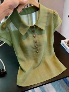 KUNAILIN | Slim Fit Stylish Short Sleeve Collared Women Shirt