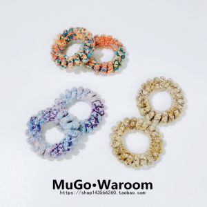 Mugo South Korea Import Autumn and Winter Wool Telephone Wire Hair Ties Rubber Band Mixed Color Soft and Adorable Ponytail Bun Basic Hair Rope Hair Accessories