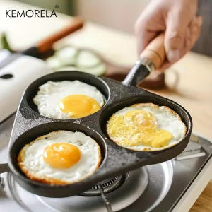 3/4/5 Hole Cast Iron Omelet Pan Non-Stick Cooking Egg Ham Pan Breakfast Grill Cooking Pot Egg Frying Pan Pancake Pan