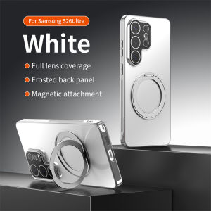 360° Rotating Magnetic Ring Stand Case For Magsafe For Samsung Galaxy S26 Ultra S25 FE Plus S24 Matte Plating Shockproof Cover