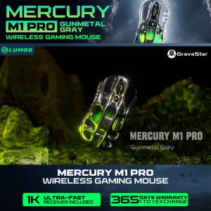GravaStar Mercury M1 Pro Wireless Gaming Mouse MICE 5 Light Mode Highly Sensitive PAW3395