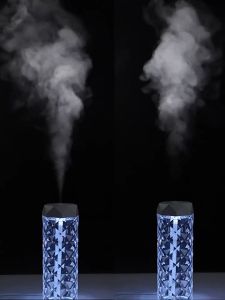 Máy Phun Sương Tạo Ẩm Không Khí Khuếch Tán Tinh Dầu Dung Tích 900ml Có Đèn Led Đổi Màu Kiêm Đèn Ngủ Pha Lê Decor Phòng