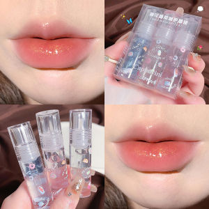 Womens Lip Oil Hydrating Moisturizing Glass Lip Transparent Sparkling Lip Gloss Prevent Dry Chapped Lips Beauty Makeup Tools
