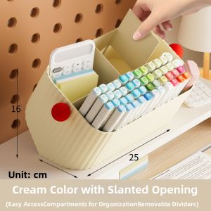Large Capacity Slanted Pen Organizer With Multiple Compartments