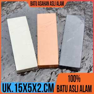 batu asah asli alam asahan pisau golok 1set isi 3pcs dengan grit berbeda beda ukuran 15x5x2cm