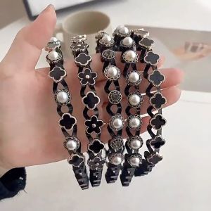 Bayar Di Tempat - 2in1 Bando Include Jepit Rambut Fashion Korea Pola Mutiara / Bando Rambut Kepang