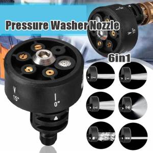 6 In 1 High Pressure Nozzle 1/4 Washer Connector 3000 PSI