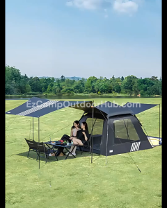 Blackdog Leisure TB2.4 Automatic Tent Portable 2-4 Persons Sunshade Black Coating Panorama Screen Window 150D Oxford Cloth Glass Fiber Waterproof Tent Camping Outdoor Picnic