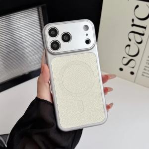 szhaiyu | For iPhone 18 17 Pro Max 16 15 14 13 Pro Magnetic Solid Color Matte Soft Border PU Leather Case For Magsafe Shockproof Cover