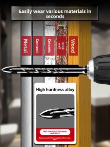 MONLEYTA | High Hardness Four-Blade Tile Drill Bit German Quality Full Ceramic Triangle Drill For Punching And Dry Drilling