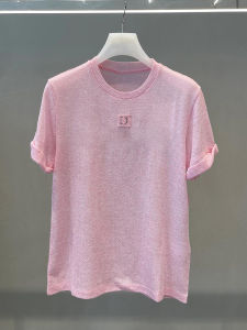 Fashionable round Neck Short Sleeve T-Shirt Womens Handpicked Store Pink Color Summer New Casual Anti-Aging Versatile Top