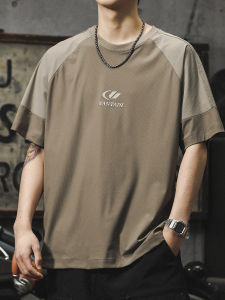 Trendy Ice Silk Quick Dry Short Sleeve Mens Summer Casual Loose Sports Top for Teens Breathable Plaid New Style T-Shirt