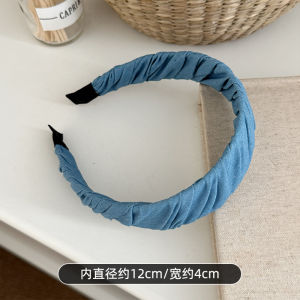 Băng Đô Denim Màu Xanh Rộng Phong Cách Hàn Quốc Dành Cho Nữ 2025 Mới Nướng Tóc Rửa Mặt Kẹp Tóc Kẹp Tóc Cao Đầu