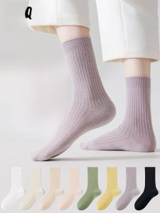 MiiOW | Tất dài đến bắp chân thoáng khí kháng khuẩn chống mùi cho nữ Tất cotton tẩy tế bào chết dài đến giữa bắp chân mùa xuân thu chống bong tróc