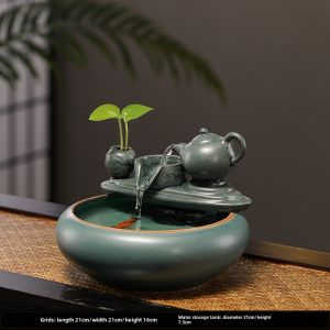 Bring In Wealth and Treasure Flowing Water Ornaments Circulating Water Living Room Tea Table Office Desk Surface Panel Waterscape Fountain Decoration Housewarming Opening-up Gifts