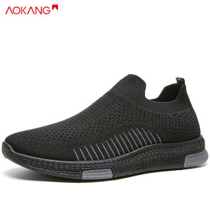 AOKANG ร้องเท้าผ้าใบรองเท้าผ้าใบผชรองเท้าแต่สำหรับผู้ชายที่มีตาข่ายระบายอากาศและพื้นรองเท้ากันลื่นร้องเท้า ผู้ชาย ร้องเท้า ผู้ชาย ร้องเท้า