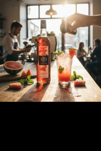 1883 MAISON ROUTIN Watermelon Syrup 1L - Premium French Syrup for Milk Tea Refreshing Drinks & Desserts