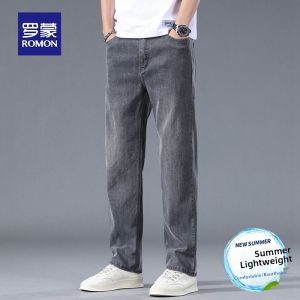 ROMON | Summer Lightweight Cool Feeling Loose Fit Casual Business Jeans