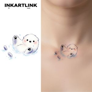 สติกเกอร์รอยสักชั่วคราว INKARTLINK กันน้ำ พิมพ์สี ลายศิลปะ ลายหมี อุปกรณ์ปาร์ตี้ สติกเกอร์ DIY