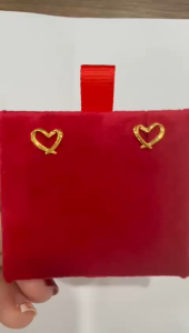 Poh Heng Jewellery 24K Heart Earrings in Yellow Gold [Price By Weight]