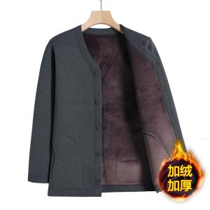 Mens Thickened Fleece Lined Warm Coat Winter Jacket Business Casual Long Sleeve Regular Fit Stand Collar Single Button Closure