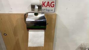 Móc giấy vệ sinh KAG-LG25 đế vuông inox 304 sáng bóng Hộp giấy vệ sinh trong toilet văn phòng khách sạn siêu bền thiết kế tuyệt đẹp