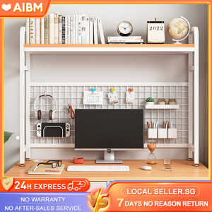 AIBM Desktop Shelf Desk With grid bookshelf storage shelf desktop multi-layer iron shelf student computer desk Storage Rack