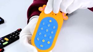 Remote Control Teether Silicone Bite Baby Touch Button Animal Toys Baby Anti Hand Eating Teething Stick Teether