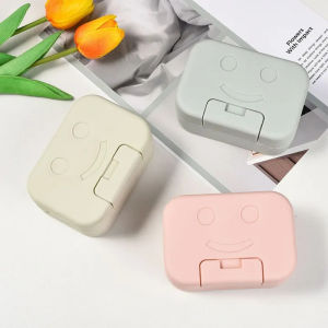 Smiling Face Soap Box Dish With Lid Waterproof Travel Portable High Quality Seal Soap Holder Plastic Case