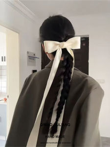 French Style Super Large Milk White Butterfly Knot Hair Clip Womens Spring Clamp Hair Accessories Princess Sash Brain Back