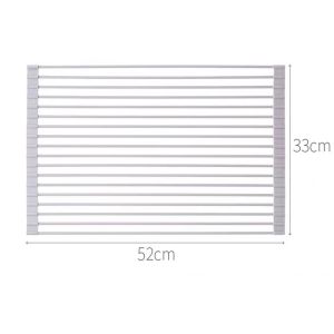 Kitchen Foldable Silicone Drain Rack Filter Water Roll Over Drainer Bowl Plate Filter Pad Sink