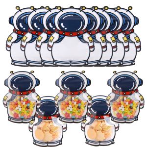 5/20pcs Cartoon Astronaut Candy Bags: Space Theme Snack Packaging Supply