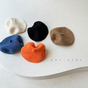 Baby Knitted Pumpkin Hat 0-3 Years Old Spring Autumn New Style Outdoor Beret Cap Cute Versatile Infant Headwear Casual Cotton