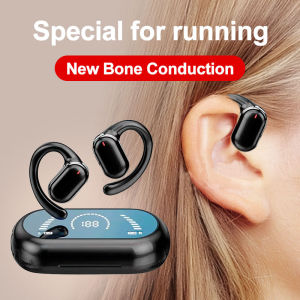 NEW Bone Conduction Earphone Bluetooth 5.3 Ear Clip on Ear Earring Wireless Headphones Sports Headsets Ear Hook with Mic