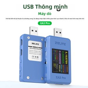 Máy Đo Công Suất Kỹ Thuật Số USB Type-C PD 6.5A Màn Hình Hiển Thị Điện Áp Dòng Điện Thiết Bị Phát Hiện Bộ Sạc Dự Phòng Với Hỗ Trợ Sạc Nhanh SCP AP QC3.0 Màu Xanh Dương