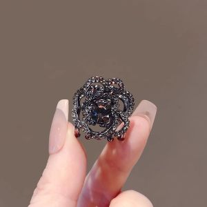 Phiên bản Hàn Quốc cặp tóc hoa hồng rỗng cao cấp nhỏ kẹp giữ tóc tinh tế Rhinestone tóc mái bên Clip công chúa dễ thương đầu Clip