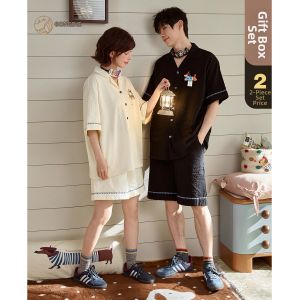 GONGDIE | Dachshund Pattern Couples Pajamas Set Summer