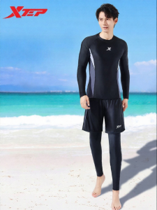 XTEP | Slimming Plus Size Mens Swimwear Set for Swimming and Diving
