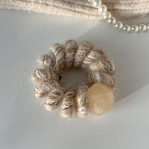 ยางรัดผมทรงหัวเข็มขัดยืดหยุ่นสูงสำหรับผู้หญิง แฟชั่น ทนทาน ไม่ทำลายผม สายโทรศัพท์ ตกแต่งผม ยางยืด วัสดุโพลีเอสเตอร์