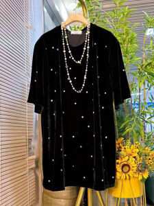 Plus Size Womens Diamond Detailing Sweater Shirt: Casual Loose Fit Cotton Polyester Blouse with Crewneck for Winter