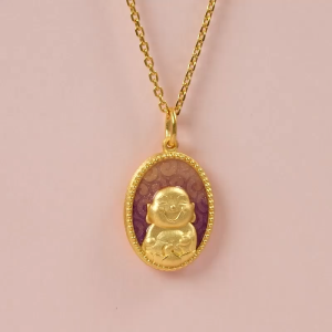Chow Sang Sang 周生生 999.9 24K Pure Gold Chinese Gifting Collection Maitreya Buddha Pendant for Women & Men 94961P Price-by-Weight 2.99g Gold  [Necklace not Included]