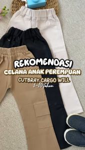 Celana Cutbray Cargo Untuk Anak Perempuan 1-11 Tahun