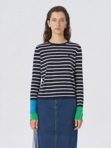 Color-blocked Long Sleeve T-shirt