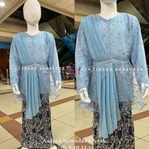 Kebaya Anak Perempuan Tk Umur 3-12 Tahun Aurora Selendang Atasan Baju Kebaya Kartini Wisuda