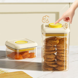 1 PC ซีลธัญพืชถังเก็บสี่เหลี่ยมผืนผ้าขนาดใหญ่ความจุ One-ปุ่มกดประเภทกล่องเก็บโปร่งใสกล่องเก็บอาหาร