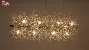 LED Crystal Snowflake Light Modern 12 Heads Tri-colour Smoke Flower Lights Living Room Luxury Hanging Ceiling Chandelier For Dining Room Villa Decorative Lighting ﻿