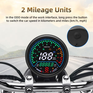 Motorcycle Universal Speedometer Digital Dashboard Meters 12000RPM kmh/mph Voltage Alarm Display Gear Indicator for Suzuki GN125