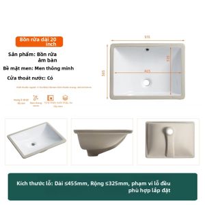 GUANGMANZHI | Chậu Rửa Gốm Hình Vuông/Hình Oval Dùng Tại Nhà