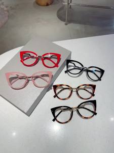 KAMMPT Oversized Cat Eye Glasses Frame Stylish Vintage Round Women Eyeglasses 2023 Trendy New Non-prescription Optical Eyewear